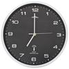 VidaXL Radio-Controlled Wall Clock with Quartz Movement Black Kitchen Living Room 50618