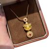Diamond-Encrusted Lucky Pixiu Pendant, Wei Xue'S Same Necklace, Three-Dimensional Chiseling Process, Transshipment, Gathering Wealth Collarbone Chain