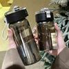 Water Bottle Plastic Portable Water Cup with Tea Compartment Outdoor Student Sports Cups BPA Free Water Bottle