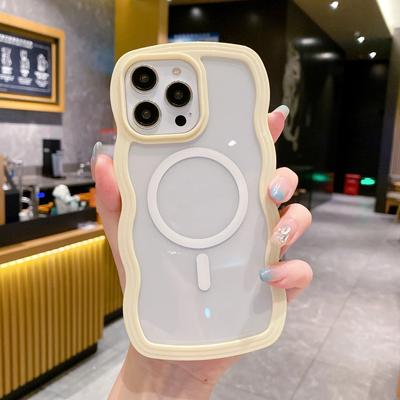Luxury Shockproof Phone Case for iPhone 15 14 13 12 11 Pro Max Transparent Multifunctional Magnetic Stand Charging Soft Case
