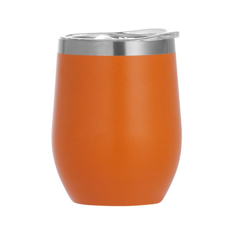 12oz isoliertes Rotweinglas aus Edelstahl, rot lackiert, mit Eierbecher-Design und individueller Logo-Option