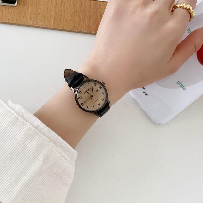 Watch Female Student Junior High School High Value Simple Temperament Female Retro Style Test Female Junior High School Student Quartz Watch