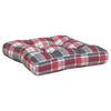 3 Piece Pallet Cushion Set Red Checkered Pattern Fabric