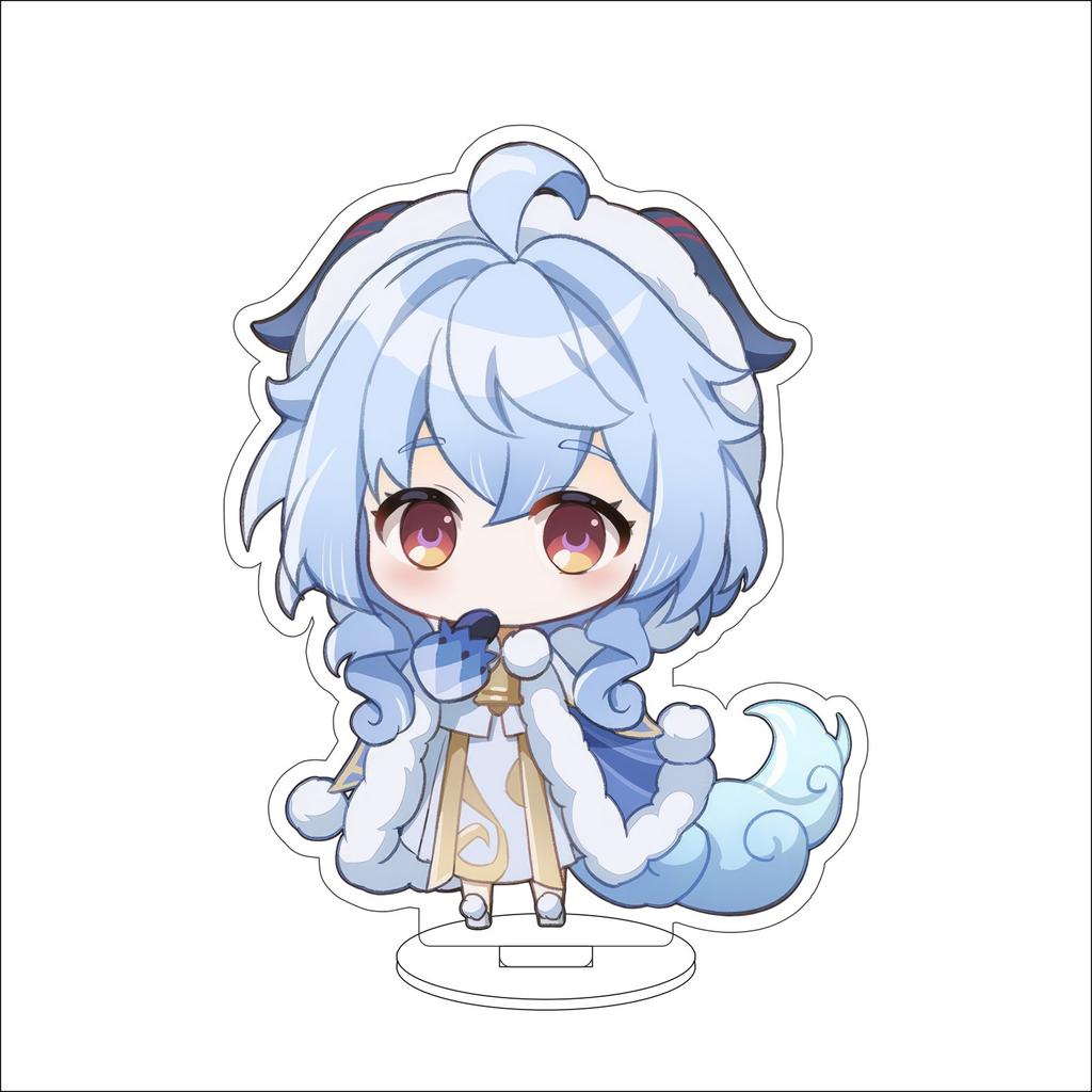 10CM Anime Genshin Impact Figure Stand Model Amamiya Ganyu Cute Desk Decor Standing Sign Gifts