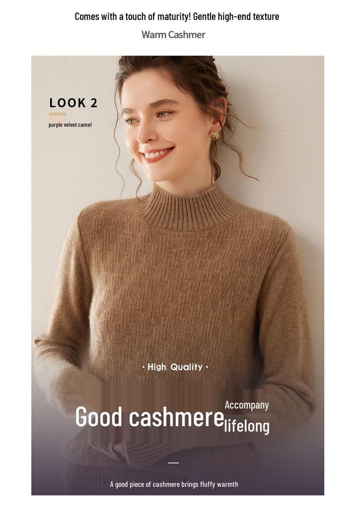 Women's Thickened Cashmere Knit Sweater: Vertical Stripes, Long Sleeves, Solid Color Pullover - Perfect for Layering