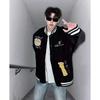 2025 Unisex Retro Embroidered Baseball Jacket - Loose Fit for Spring/Autumn