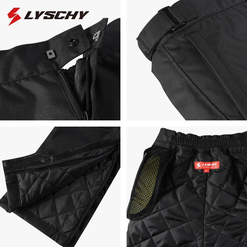 Mens Winter Motorcycle Riding Pants Warm Quick-Don Quick-Off Thermal Cycling Trousers Durable Oxford Fabric Black