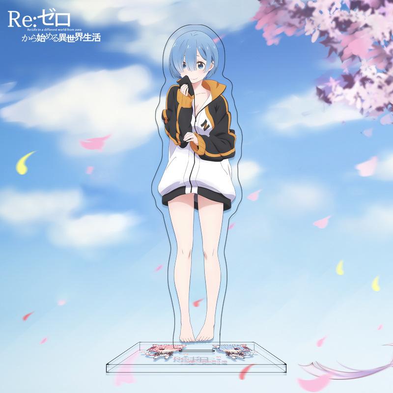 

16см Высота Re:ZERO - Начало жизни в другом мире - Акриловые подставки с украшениями Ram, Rem и Emilia 16Cm Height