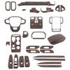 Holzmaserung Innenraum-Überzugsabdeckungen für Ford Ranger Wildtrak T9 2023 2024 Armaturenbrett-Verkleidung Lüftungsdüse Mittelkonsole Schalthebel-Panel-Abdeckung
