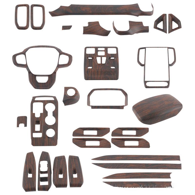 Holzmaserung Innenraum-Überzugsabdeckungen für Ford Ranger Wildtrak T9 2023 2024 Armaturenbrett-Verkleidung Lüftungsdüse Mittelkonsole Schalthebel-Panel-Abdeckung