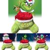 Cozy Plush Green Monster Grinch Pillow Christmas Holiday Decorative Cushion For Home Use