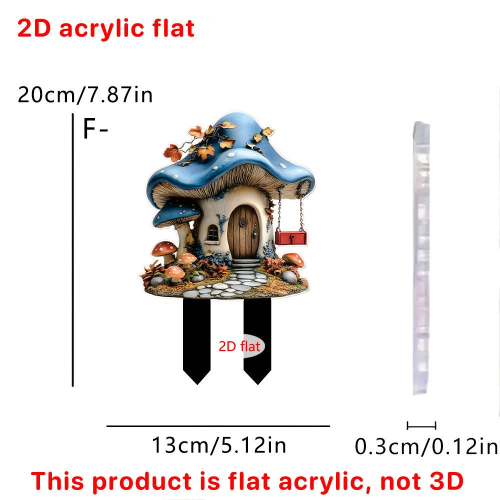 Fairy Tale Beautiful Mew House 2D Acrylic Outdoor Garden Courtyard field Cutting Decoration Fairy Garden Ornament Props