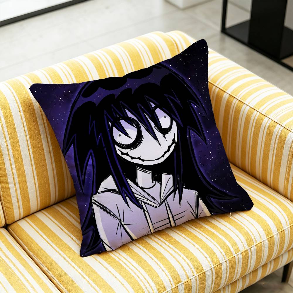 For Creepypasta Killer Jeff Throw Pillow Case 30cm 50cm 45cm DIY Square Pillowcase Square Office Cushion Cover