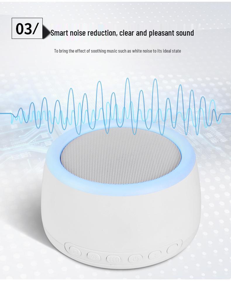 

White Noise Sleep Device with Breathing Light, Baby Soother, and Bluetooth Speaker білий