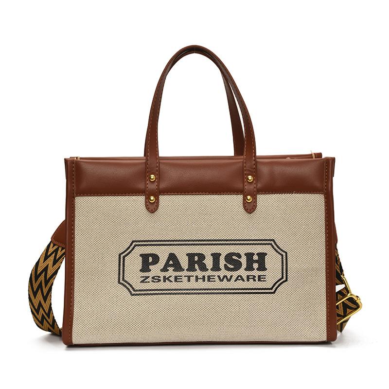 Canvas bag women's new simple fashion letter printing handbag shoulder messenger bag tote bag