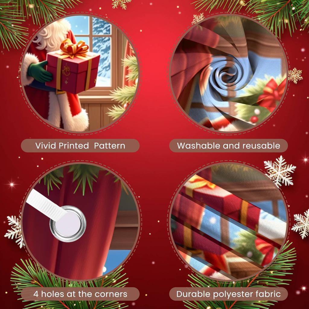 Christmas Decoration Door Banner Santa Claus Gives Gifts Merry Christmas Party Backdrop Xmas New Year Party Photo Background