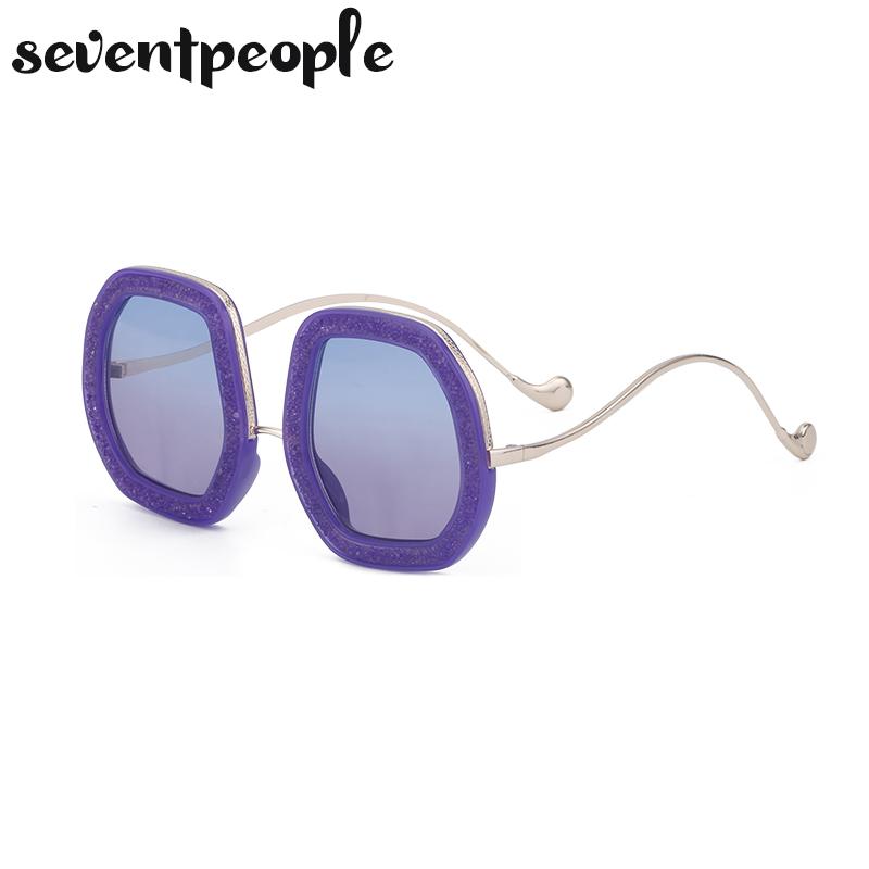 Oversized Irregular Sunglasses Women  Luxury Brand Designer Shiny Diamond Sun Glasses For Female Fashion Polygon Sunglass