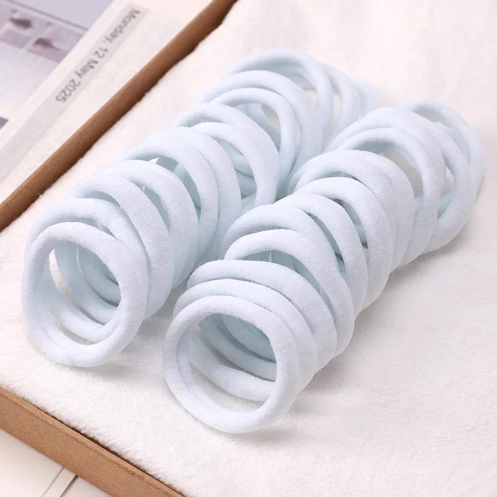 30Pcs/Set Solid Nylon Rubber Band for Girls Elastic Basic Hair Bands Headband Scrunchies Kids Ponytail Holder Hair Accessories
