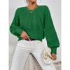 Women’s Long-sleeved, Round-neck, Cable-knit, Plain-coloured, Versatile Autumn/winter Jumper