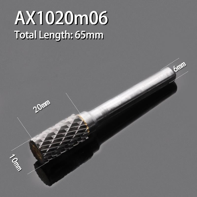 Carbide Alloy Cylindrical Milling Cutter 1pcs Rotary File Double Slot Wood Carving Electric Rotary Grinding Head 3-16mm Diameter