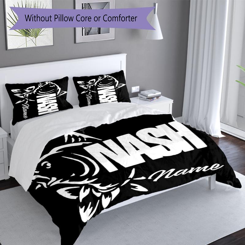 3pcs Custom Name Nash logo Set,Includes 1 Duvet Cover and 2 Pillowcases,All-season Bedroom Decor