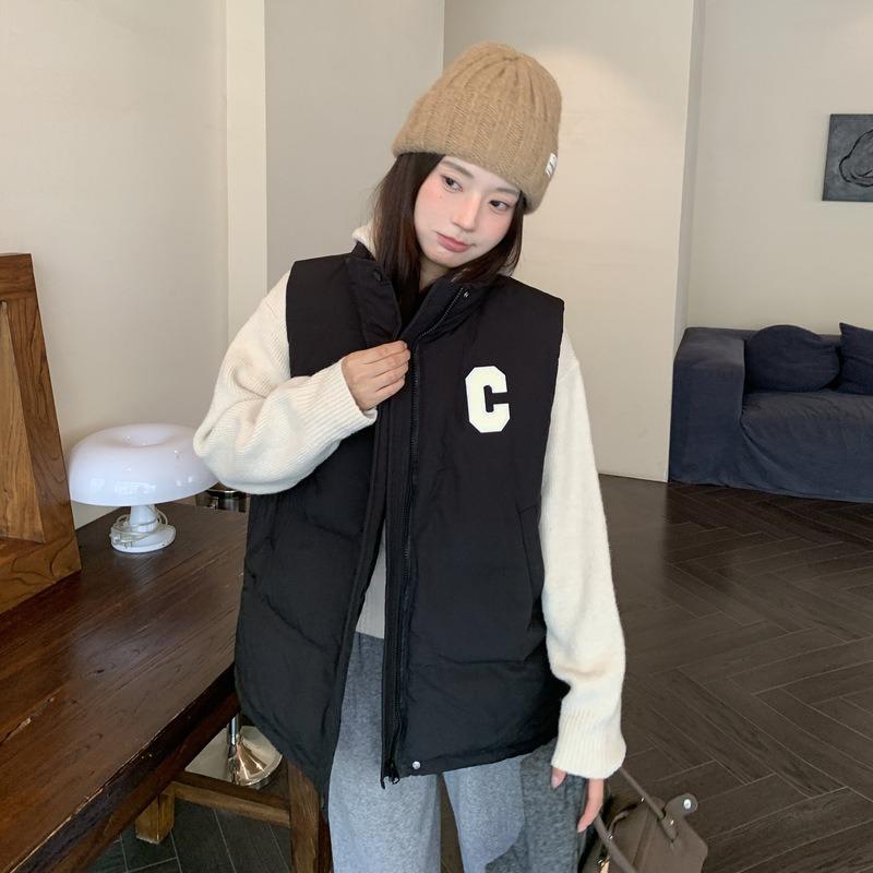 

Down cotton vest women s winter new vest small man wearing sleeveless cotton jacket vest jacket trendy S suggestion [90--105] catties чёрный