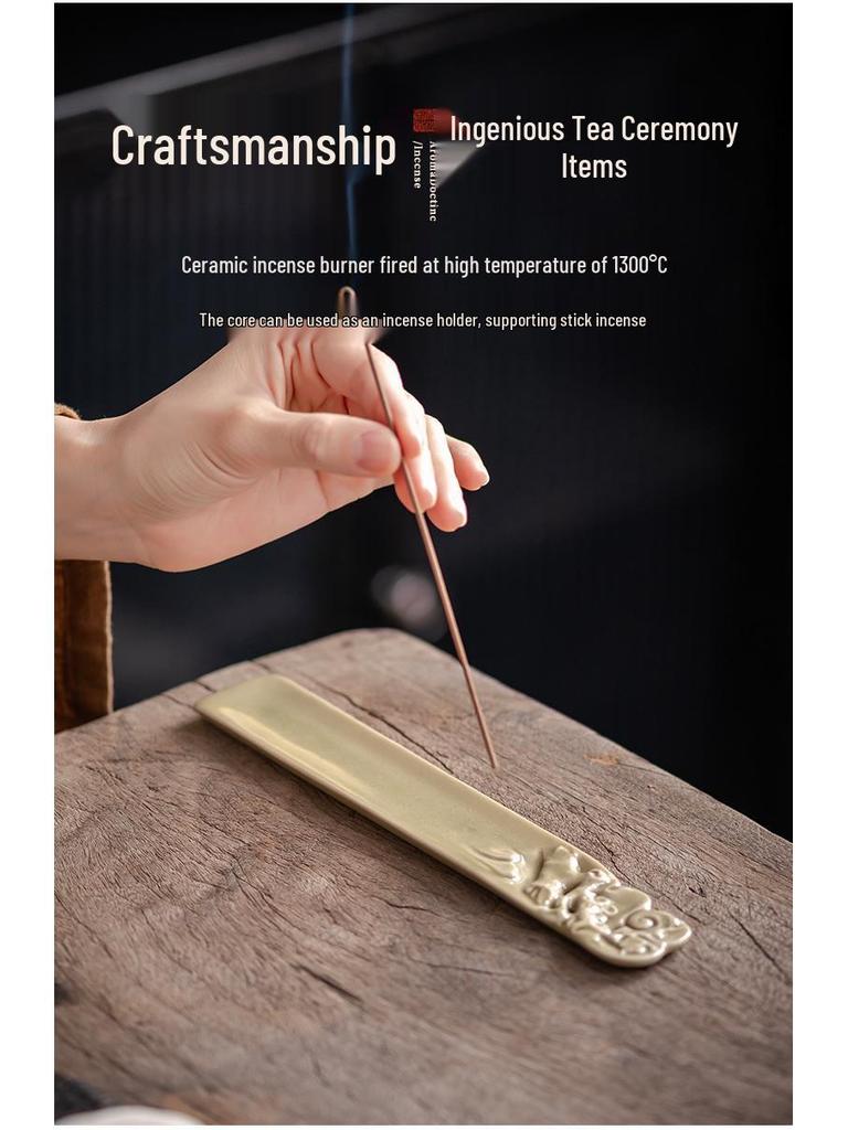 Modern Ceramic Incense Holder for Agarwood & Sandalwood - Indoor Zen Ornament for Incense Sticks.