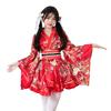 TUAHOUS Oiran Yukata Blumen Kurz-Kimono Kleid mit Atmungsaktivität Perfekt für Event Feuerwerk Sommer und Enthält Obi und Damenkleid, Druck, Obi,