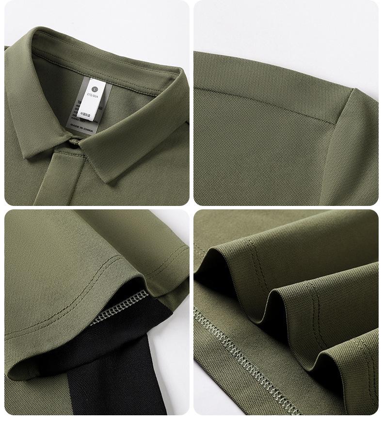 Premium Brand Men's Quick-Dry Golf Polo Shirt with Stand-Up Collar - High-End Design