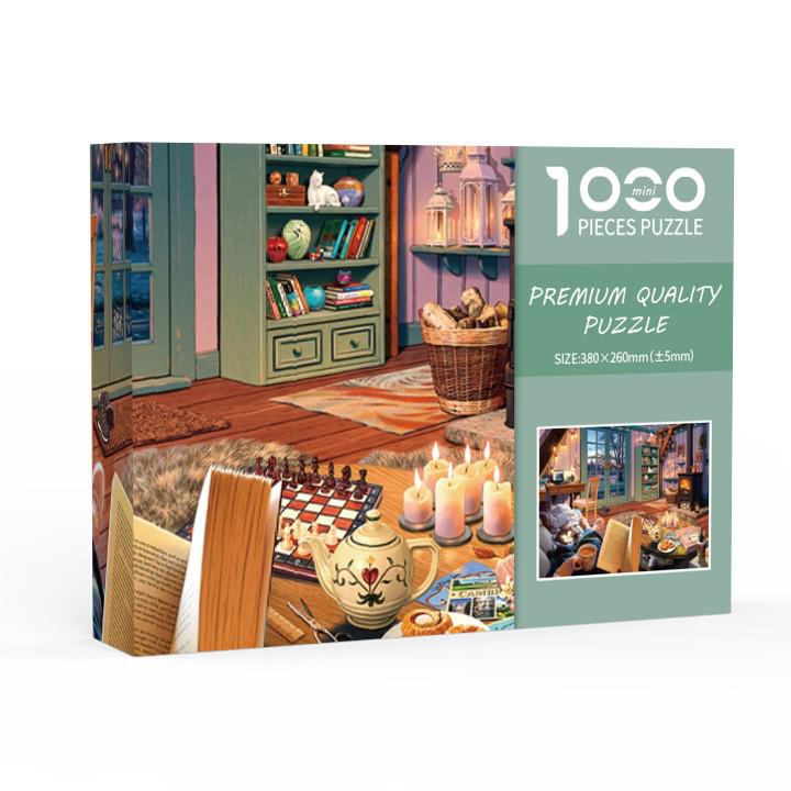 1000-Piece Mini White Jigsaw Puzzle for Adults