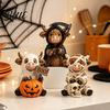 Gothic Style Gift for Lovers 3Pcs Halloween Highland Cow Figurines, Resin Cattle Statues of Grim Reaper, Modern Farmhouse Table Decor Mummy