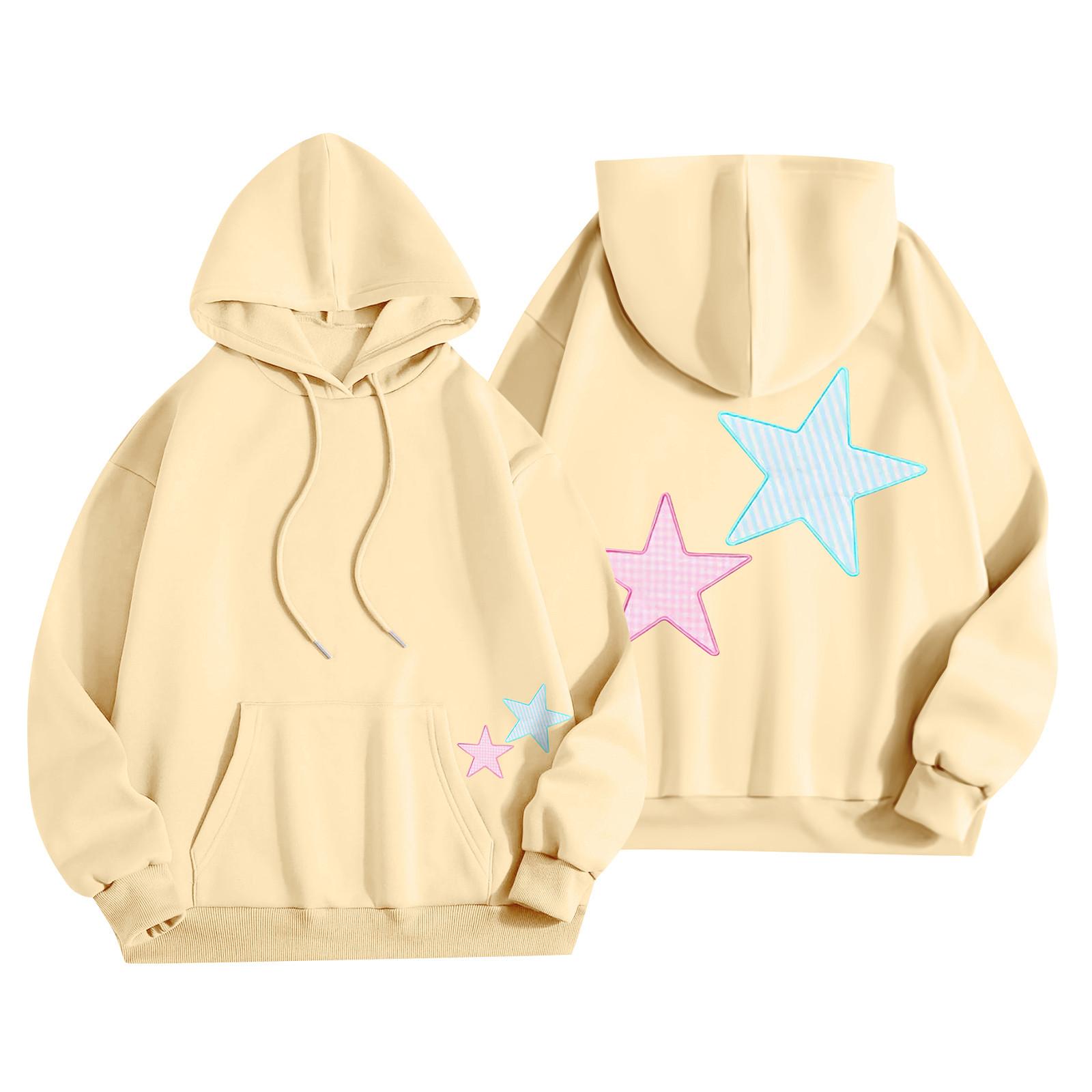 

Женская мода, женский легкий пуловер с длинными рукавами и карманами, толстовка с капюшоном в стиле консервативного стиля L жёлтый