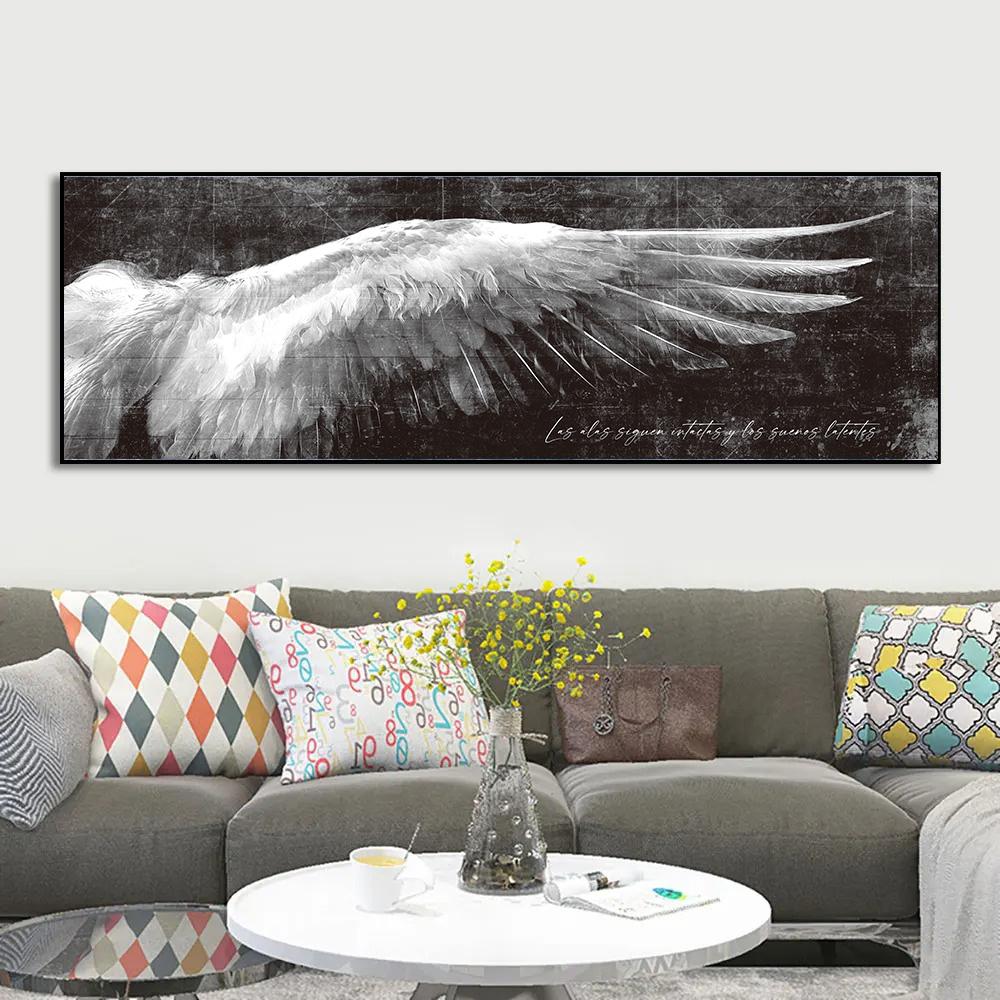 Nordic Decorative Angel Wings Vintage Wall Art Canvas Painting Wing Picture Poster And Print for Living Room Bedroom Decor