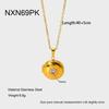 ins Popular Stainless Steel Magnetic Elliptical Zircon Phase Box Pendant Necklace Plated 18K Gold Geometric Jewelry Women