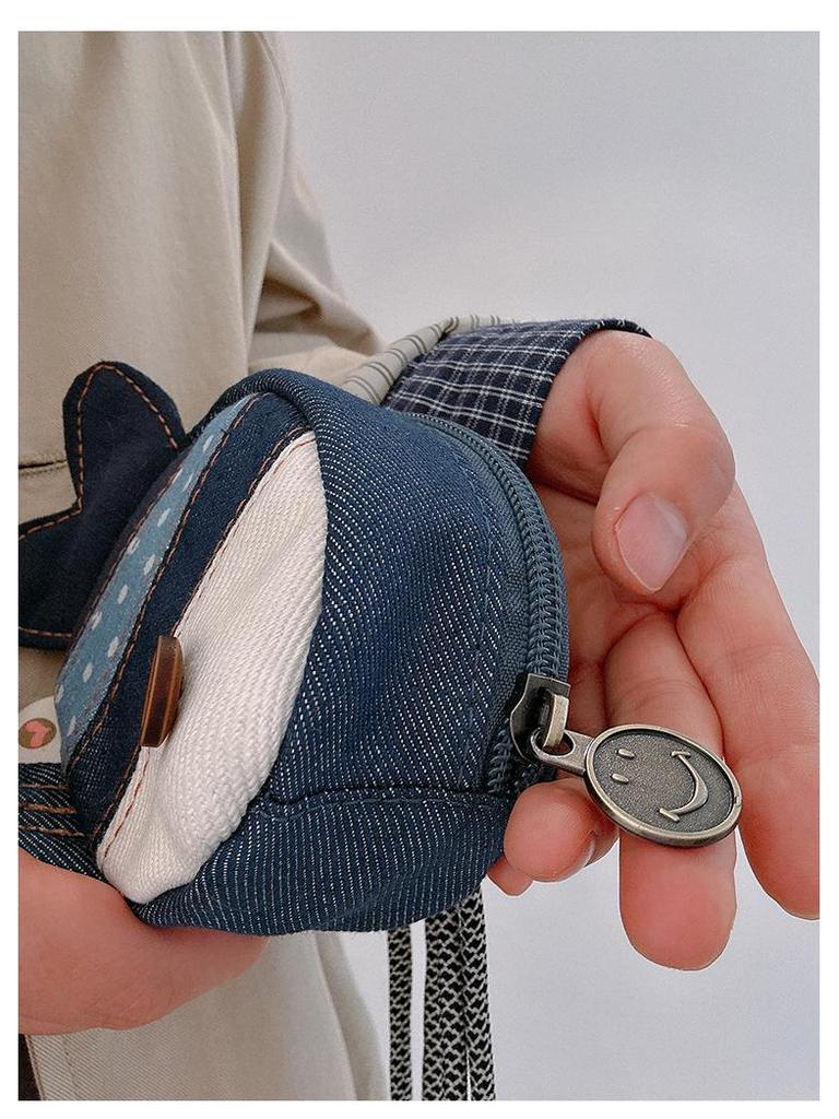 2025 New Clownfish Cartoon Mini Coin Purse: Cute & Versatile Denim Bag for Earphones