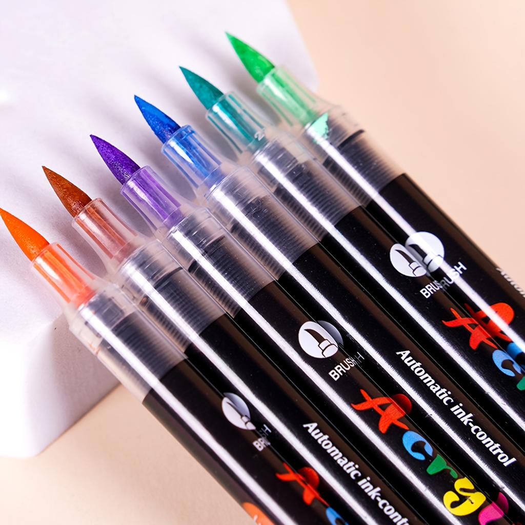 24 Colors Acrylic Paint Pens Liquid Brush Markers Set For Rock Ceramic Glass Painting