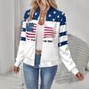Womens Casual Zip-Up Jacket With 3D Letter Print Fashion Lightweight Outerwear Daily Wear