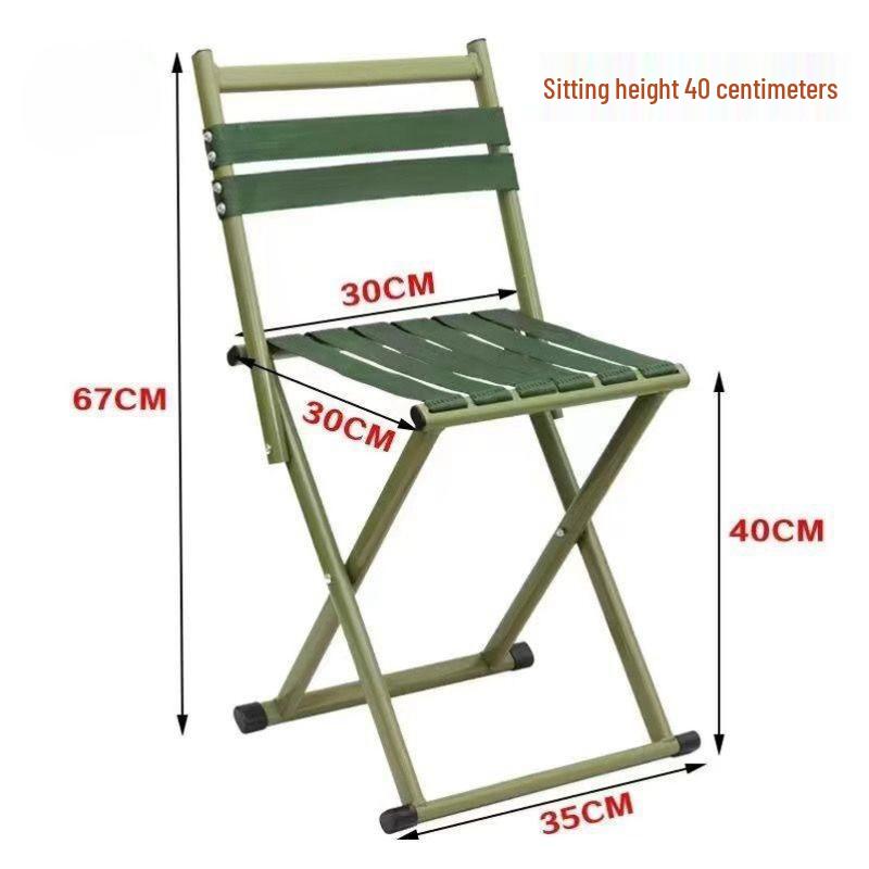 Compact Outdoor Folding Chair with Backrest - Portable for Fishing, Travel, and Street Stalls