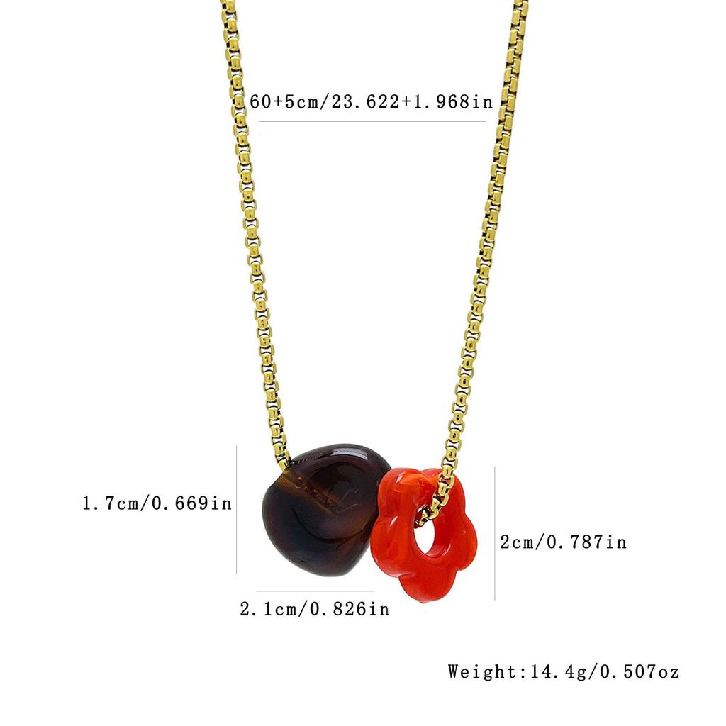 Collana con fiori in acrilico: Catena per maglione colorata, creativa e leggera di lusso per donna