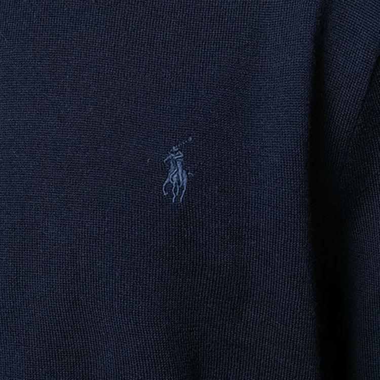 Polo Ralph Lauren FW21 Logo Embroidered High Neck Pullover Sweater Men Sweater Dark-Blue 710771090-002