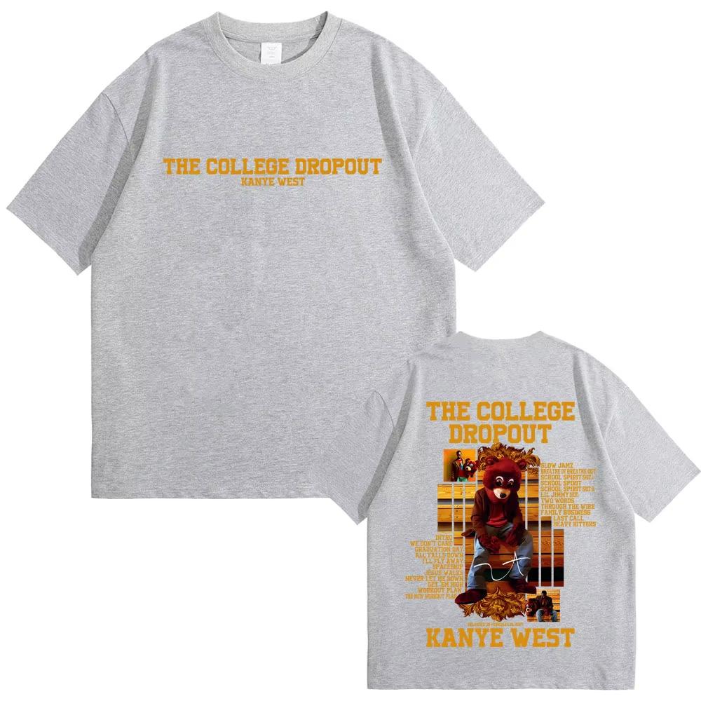 

Rapper Kanye West The College Dropout Bear Graphic T-shirt Men s Women Pop Music T Shirts Casual Cotton Vintage T-shirts 3XL