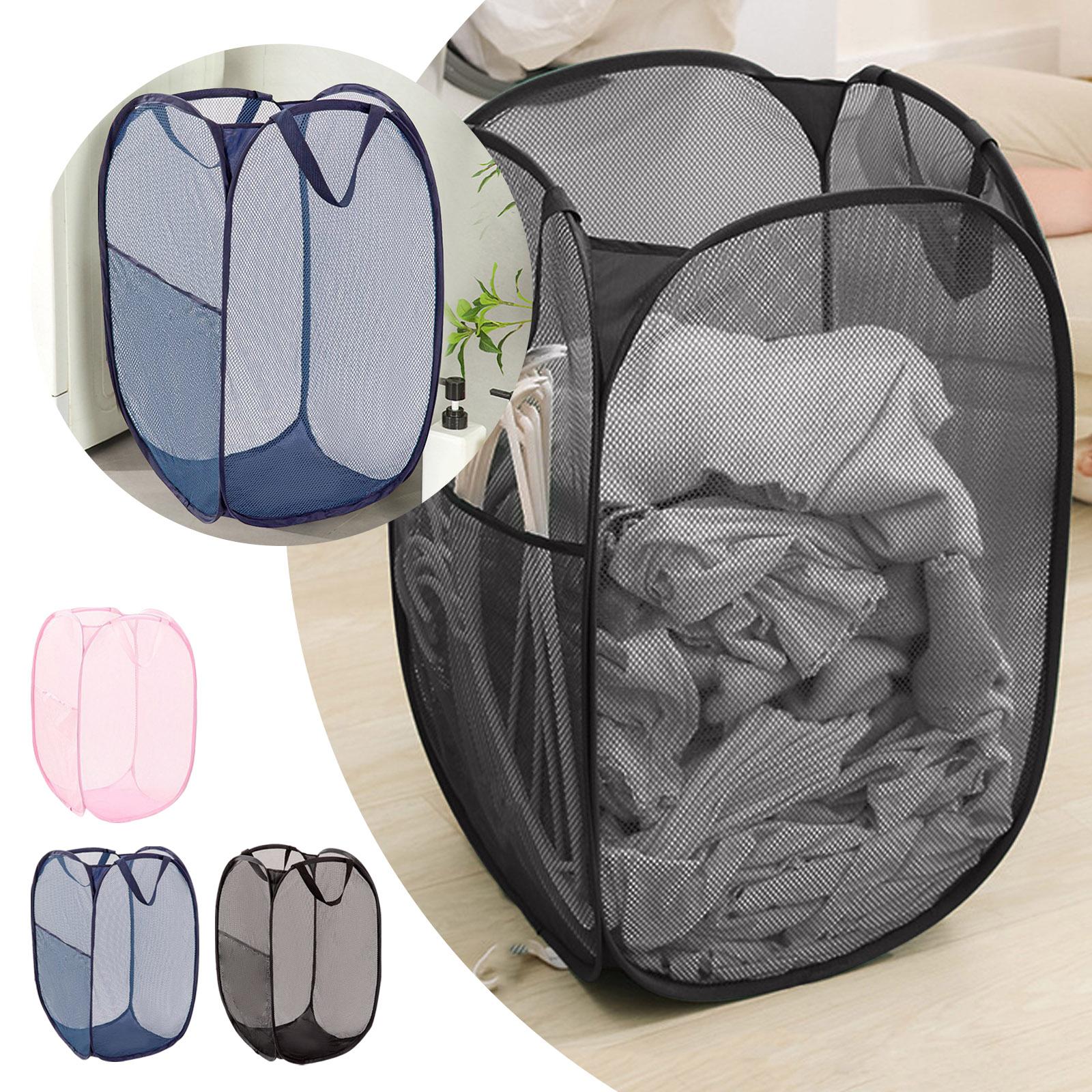 Mesh Up Laundry Hamper Clothes Collapsible Hamper For Laundry Foldable Hamper For Travel Light Bulb Storage Organizer Containers One Size розовый