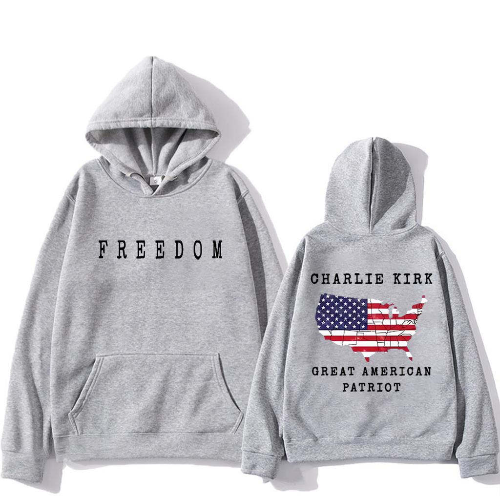 Charlie Kirk A Great American Patriot Hoodies Men Women's Vintage Hipster Pullover Fashion Fleece Long Sleeve Hip Hop Streetwear