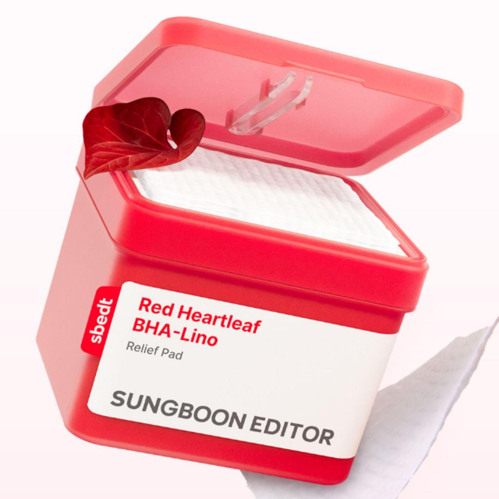SUNGBOON EDITOR Red Heartleaf BHA-Lino Relief Pad BHA Pore & Blemish Soothing Care 60 Pads