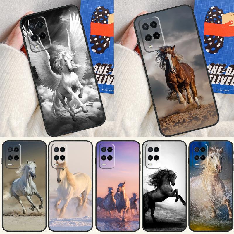 Horses Running Case For Oppo A98 A78 A58 A15 A16 A17 A5 A9 A91 A52 A72 A76 A96 A74 A94 A54 S A57 A77 Cover