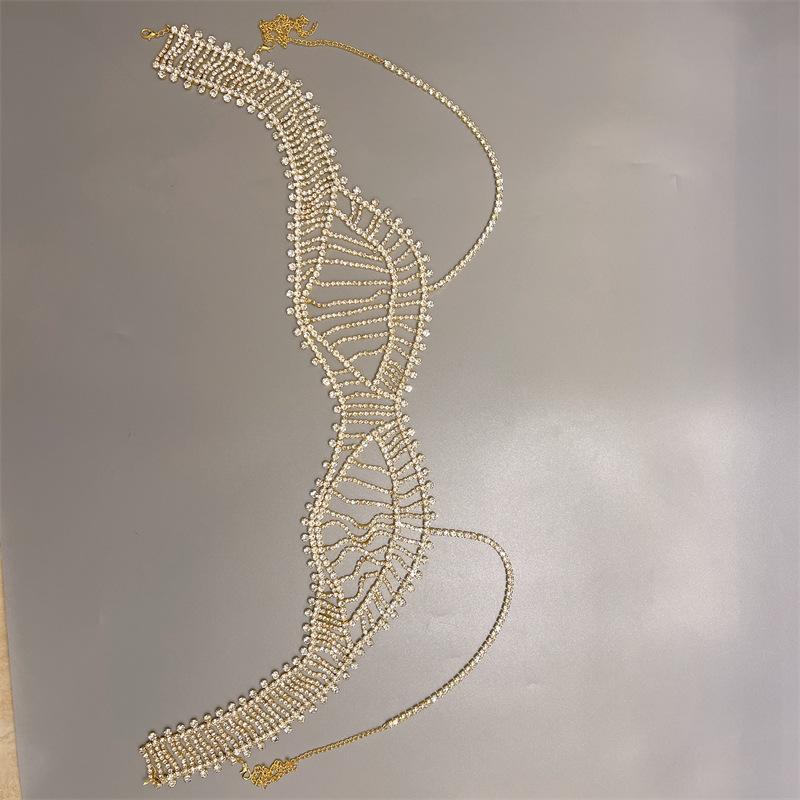 New Fashion Luxury Rhinestone Fringed Body Chain Bra European And American Sexy Breast Chain Underwear Bikini Bra