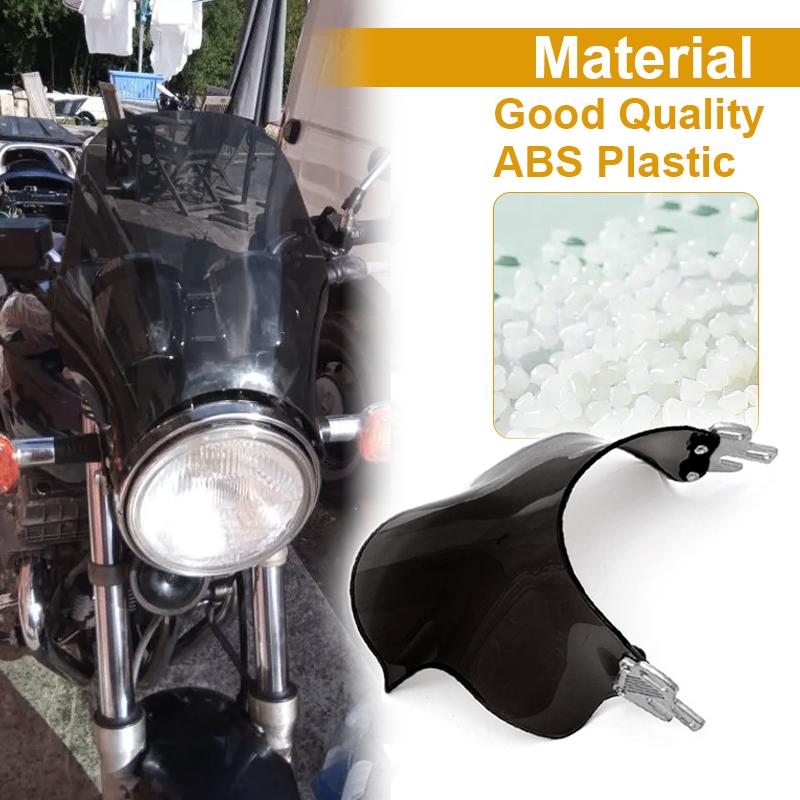 Motorrad Universal Windschutzscheibe aus ABS-Material mit Halterungszubehör 30x35cm für Honda Yamaha Kawasaki Suzuki