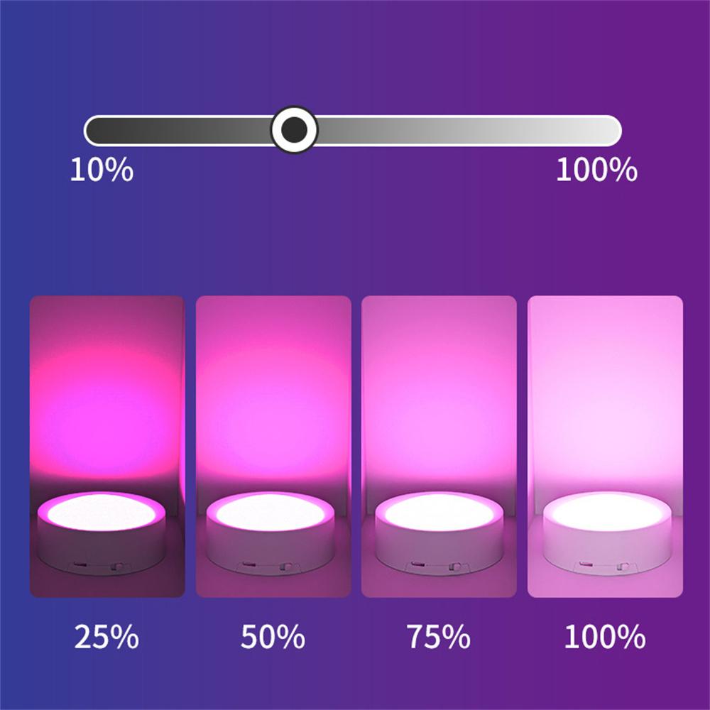 USB Rechargeable LED Puck Light  RGB Color  3 Lamps  1 Remote and Timer  Holiday Fairy Decoration for Bedroom Foyer  86mm