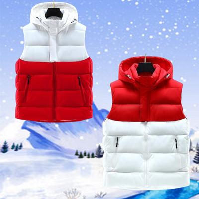 Zimný stojatý golier Teplá kapucňa Jednofarebné Zladené Vesty Pánske Tielko Trendy Teplé Bundy
