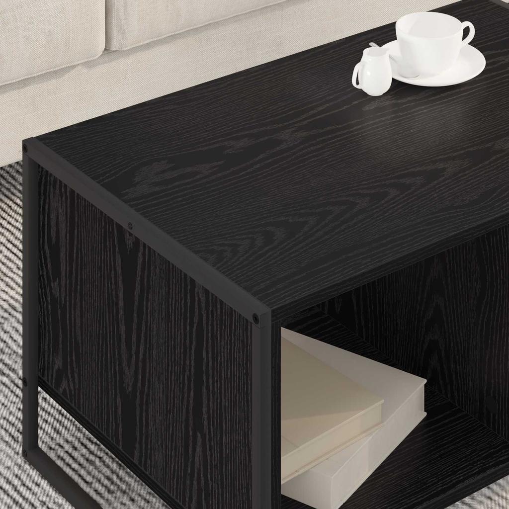 Coffee Table Black Oak Effect 80 X 50 X 40 Cm Engineered Wood